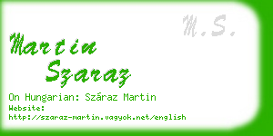 martin szaraz business card