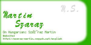 martin szaraz business card